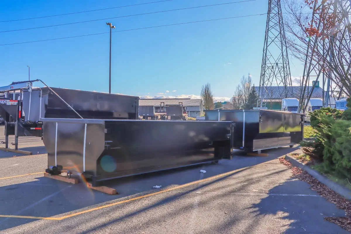 Roll-off dumpster ready for waste disposal at job site for Construction Dumpster Rental in Johnstown